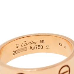 Pre Owned Cartier Love 18K Rose Gold Wedding Band Ring Size 59