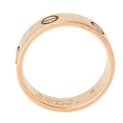 Pre Owned Cartier Love 18K Rose Gold Wedding Band Ring Size 59