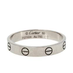 مملوكة مسبقًا خاتم زفاف كارتييه لوف حلقة ذهب أبيض عيار 18 مقاس 60