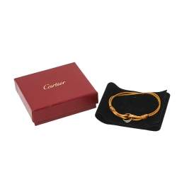 مملوكة مسبقًا Cartier Trinity de Cartier Three Tone 18k Gold Brown Adjustable Cord Bracelet