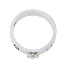 مملوكة مسبقًا Cartier Love Solitaire 0.23ct Diamond 18K White Gold Band Ring Size 52