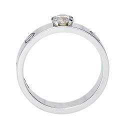 مملوكة مسبقًا Cartier Love Solitaire 0.23ct Diamond 18K White Gold Band Ring Size 52