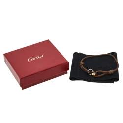 Pre Owned Cartier Love Diamond Ceramic 18K Rose Gold Adjustable Cord Bracelet