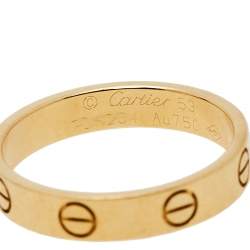 مملوكة مسبقًا Cartier Love 18K Yellow Gold Wedding Band Ring Size 53