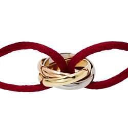Pre Owned Cartier Trinity 18K Three Tone Gold Adjustable Cord Bracelet