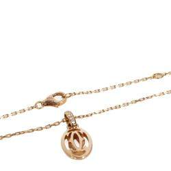 مملوكة مسبقًا Cartier C de Carter Diamond 18K Pink Gold Pendant Necklace