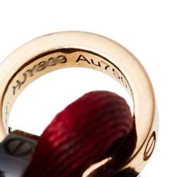 Pre Owned Cartier Love Diamond 18K Rose Gold & Ceramic Red Cord Bracelet