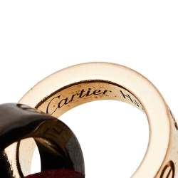 Pre Owned Cartier Love Diamond 18K Rose Gold & Ceramic Red Cord Bracelet