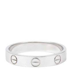 Pre Owned Cartier 18K White Gold Mini Love Ring Size 53