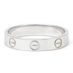 Pre Owned Cartier 18K White Gold Mini Love Ring Size 53