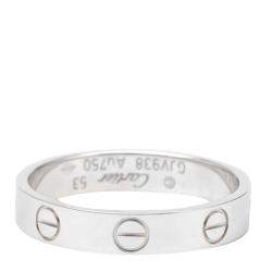 Pre Owned Cartier 18K White Gold Mini Love Ring Size 53