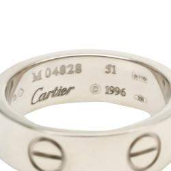 Pre Owned Cartier Love 18K White Gold Ring Size EU 51