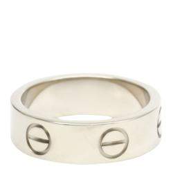 Pre Owned Cartier Love 18K White Gold Ring Size EU 51
