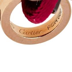 مملوكة مسبقًا Cartier Love Diamond 18K Rose Gold & Ceramic Pink Cord Bracelet