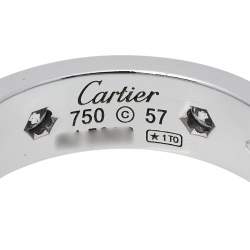 Pre Owned دبلة كارتييه لوف ذهب أبيض عيار 18 6 ألماس مقاس 57