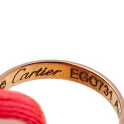 مملوكة مسبقًا Cartier Trinity 18K Three Tone Gold Neon Pink Cord Adjustable Bracelet