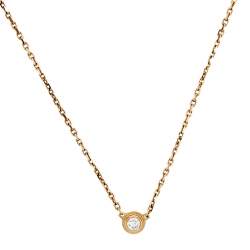Pre Owned Cartier Diamants Légers Diamond 18k Rose Gold Necklace XS
