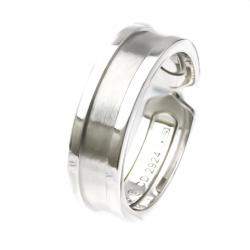 Pre Owned Cartier C De Cartier 18K White Gold Ring Size EU 58