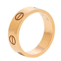Pre Owned Cartier Love 18K Rose Gold Band Ring Size 53