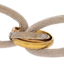 Pre Owned Cartier Trinity 18K Three Tone Gold Adjustable Cord Bracelet