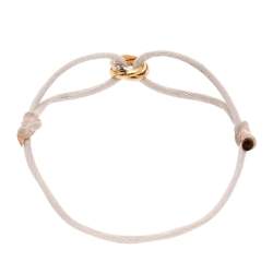 Pre Owned Cartier Trinity 18K Three Tone Gold Adjustable Cord Bracelet