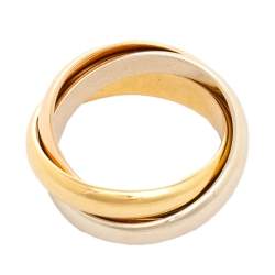 Pre Owned خاتم كارتييه ترينيتي ذهب ثلاثي اللون عيار 18 حلقة مقاس 53