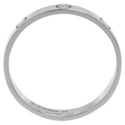 مملوكة مسبقًا Cartier Love 18K White Gold Wedding Band Ring Size 63