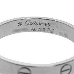 مملوكة مسبقًا Cartier Love 18K White Gold Wedding Band Ring Size 63