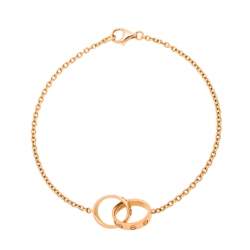Pre Owned Cartier Love Interlocking 2 Hoops 18K Rose Gold Bracelet