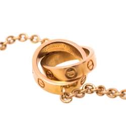 Pre Owned Cartier Love Interlocking 2 Hoops 18K Rose Gold Bracelet