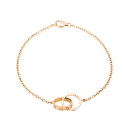 Pre Owned Cartier Love Interlocking 2 Hoops 18K Rose Gold Bracelet