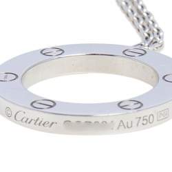 Cartier Love 18K White Gold Circle Pendant Necklace