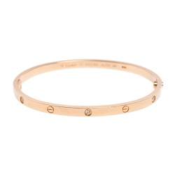 Cartier Love 6 Diamond 18K Rose Gold Narrow SM Bracelet 17