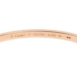 Cartier Love 6 Diamond 18K Rose Gold Narrow SM Bracelet 17