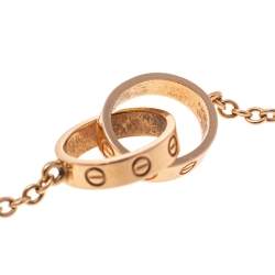 Cartier Love Interlocking 2 Hoops 18K Rose Gold Bracelet