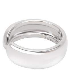 Pre Owned Cartier C 18K White Gold Ring Size EU 53