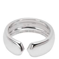 Pre Owned Cartier C 18K White Gold Ring Size EU 53