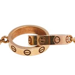 مملوكة مسبقًا قلادة كارتييه لوف 2 حلق متشابك ذهب وردي عيار 18 