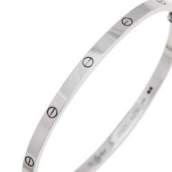 مملوكة مسبقًا Cartier Love 18K White Gold SM Narrow Bracelet 18