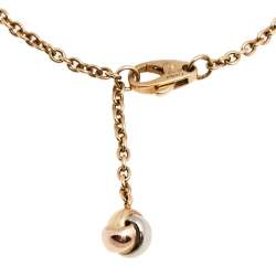 Pre Owned Cartier Trinity Knot Three Tone 18K Gold Charm Bracelet