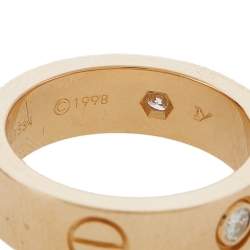 مملوكة مسبقًا Cartier Love 3 Diamond 18K Rose Gold Band Ring 51