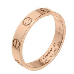 Pre Owned Cartier Love 18K Rose Gold Wedding Band Ring Size EU 51