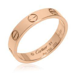 Pre Owned Cartier Love 18K Rose Gold Wedding Band Ring Size EU 51