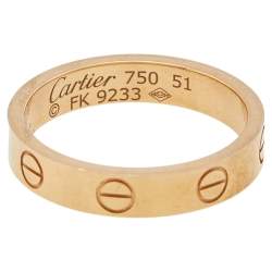مملوكة مسبقًا خاتم زواج كارتييه لوف ذهب وردي عيار 18 رفيع مقاس 51