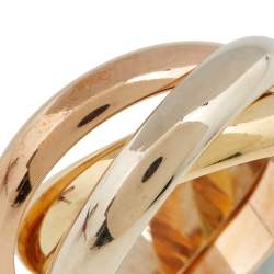 مملوكة مسبقًا Cartier Trinity 18K Three Tone Gold Rolling Band Ring - 56