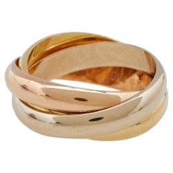 مملوكة مسبقًا Cartier Trinity 18K Three Tone Gold Rolling Band Ring - 56
