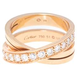 مملوكة مسبقًا Cartier Etincelle De Cartier Diamond 18K Rose Gold Ring 51