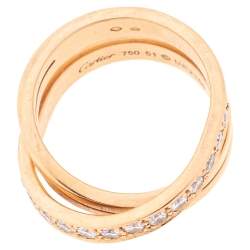 مملوكة مسبقًا Cartier Etincelle De Cartier Diamond 18K Rose Gold Ring 51