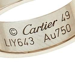 Cartier Love 18K White Gold Band Ring 49 