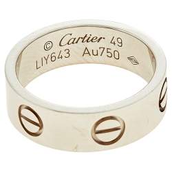 Cartier Love 18K White Gold Band Ring 49 